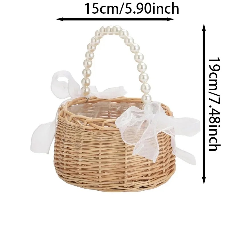 Cesta de mimbre con asa de per - Gardening Tools Girls reseña y precio